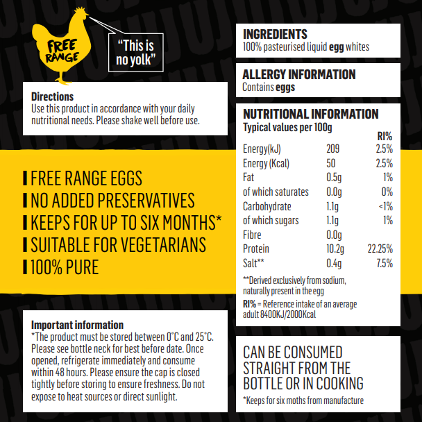 Uncle Jack's
Free Range Liquid Egg Whites