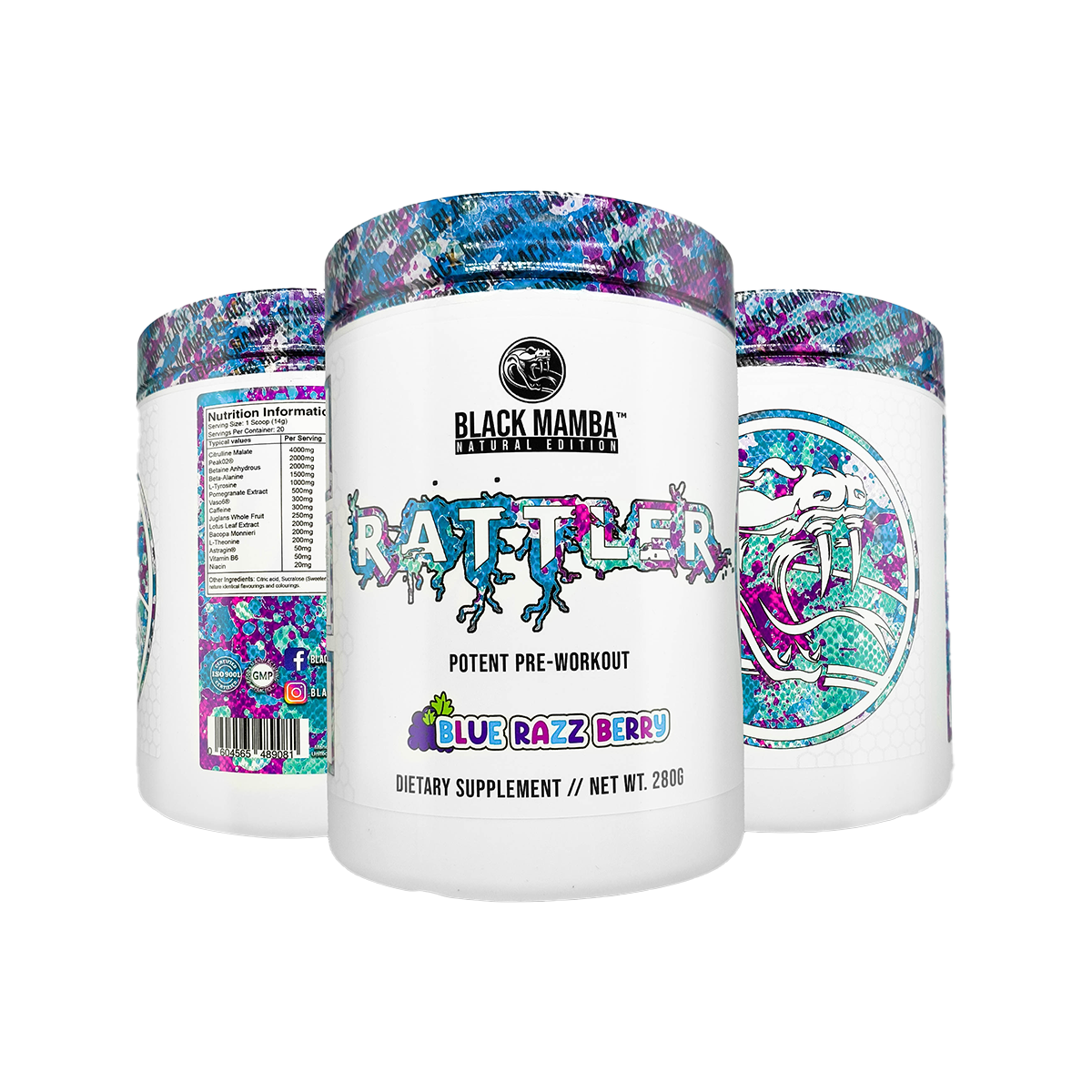 Black Mamba Rattler Pre-Workout 280g BBE 20/06/2025