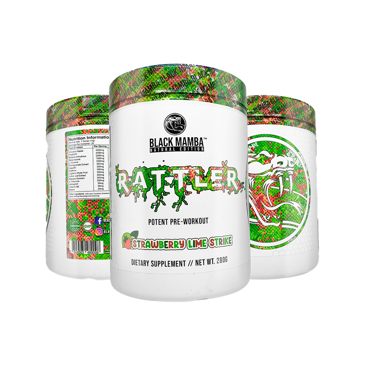 Black Mamba Rattler Pre-Workout 280g BBE 20/06/2025