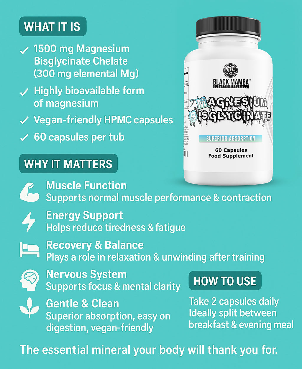 Black Mamba Magnesium Bisglycinate