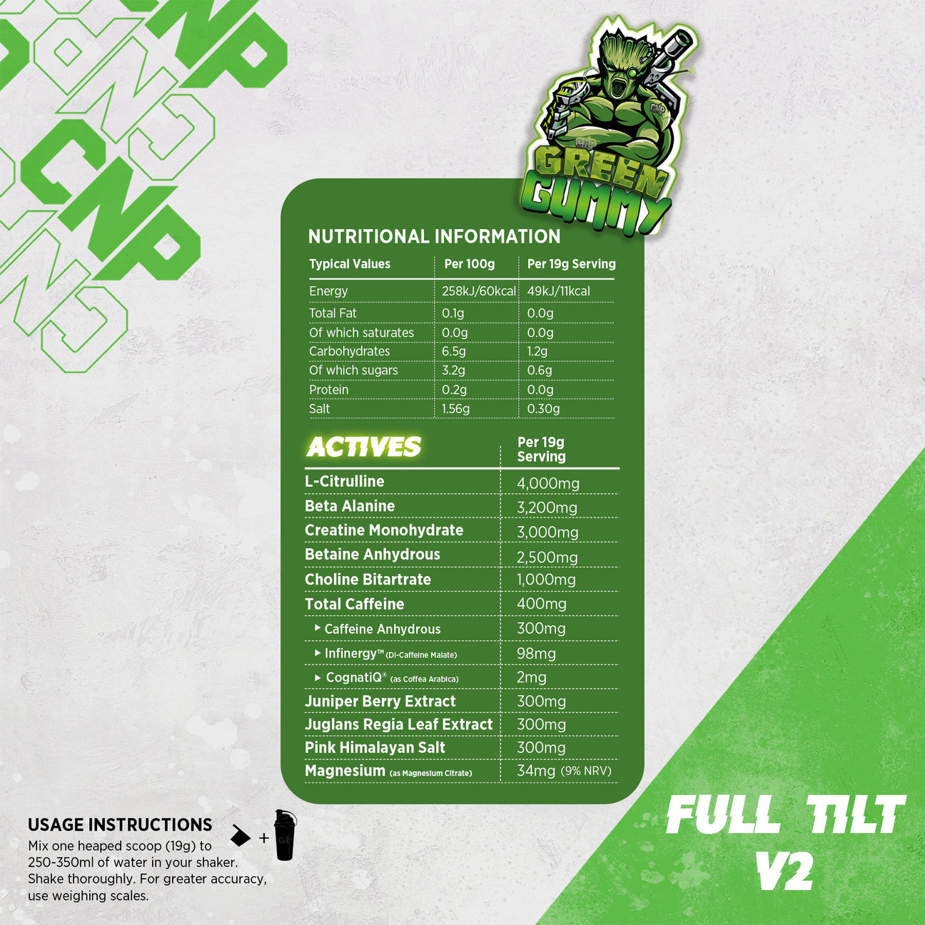 CNP Full Tilt V2 - Pre Workout - 570g FREE SHAKER!!