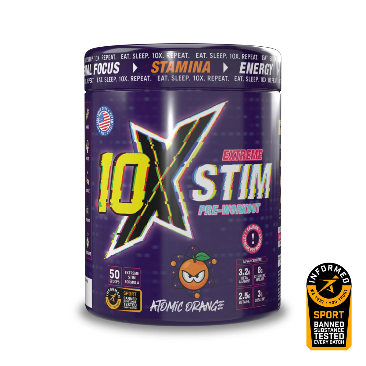 10x Athletic Extreme Stim Pre Workout FREE SHAKER !!