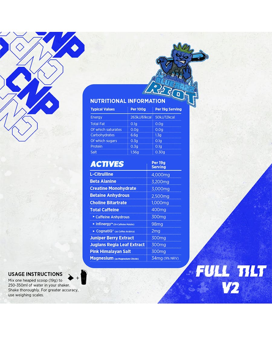 CNP Full Tilt V2 - Pre Workout - 570g FREE SHAKER!!