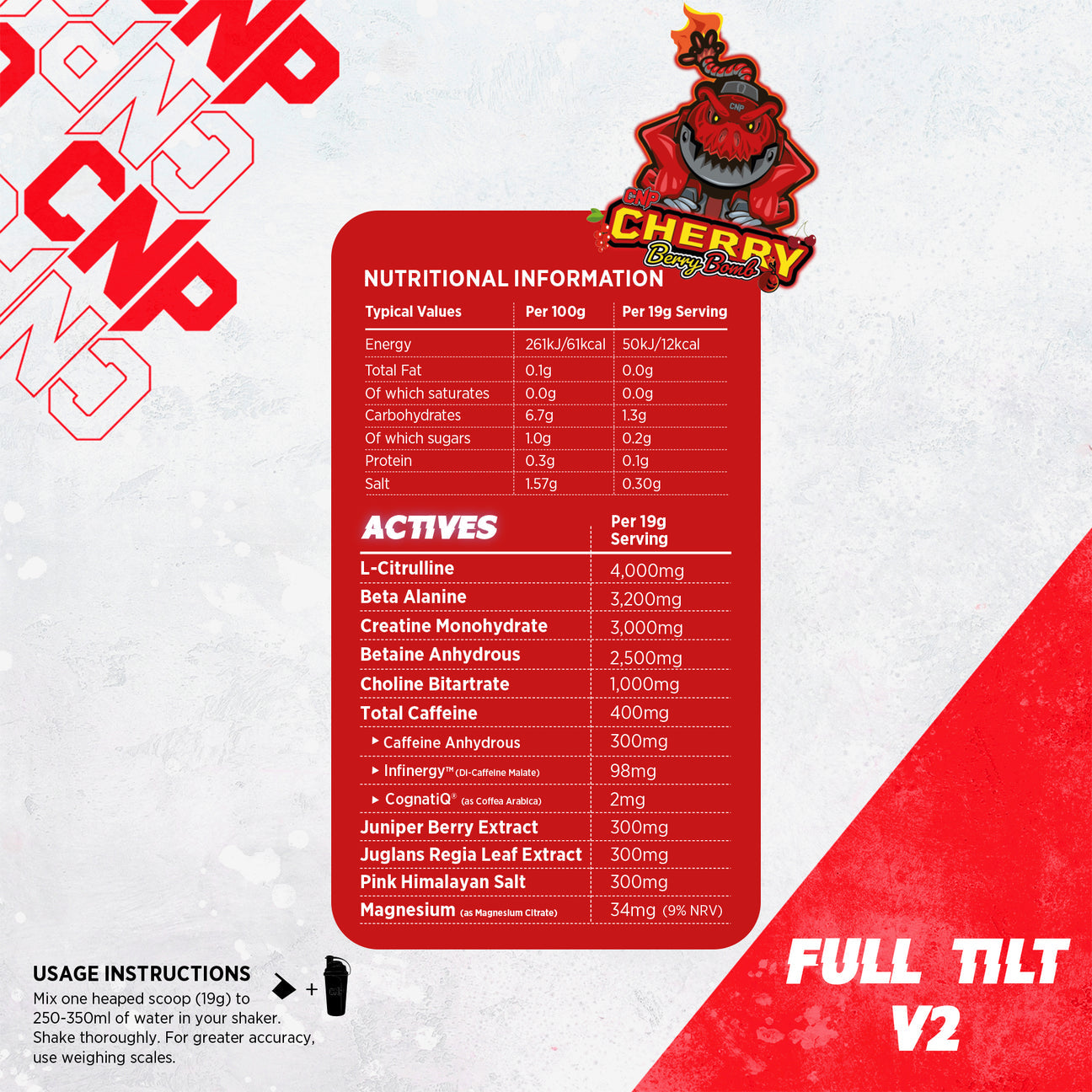 CNP Full Tilt V2 - Pre Workout - 570g FREE SHAKER!!