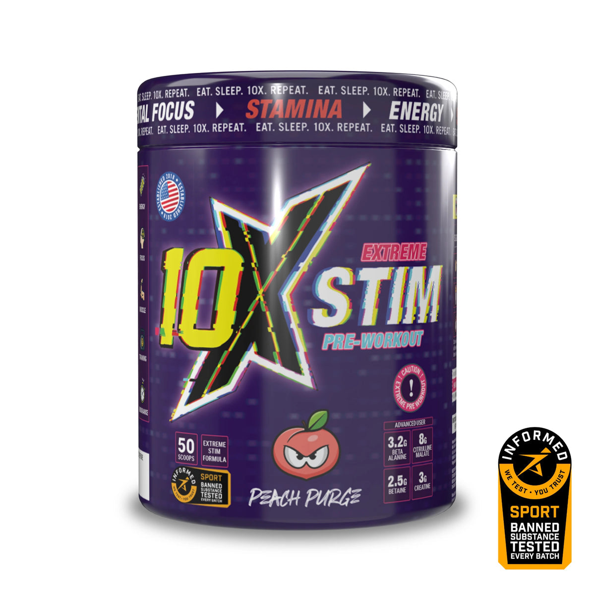 10x Athletic Extreme Stim Pre Workout FREE SHAKER !!