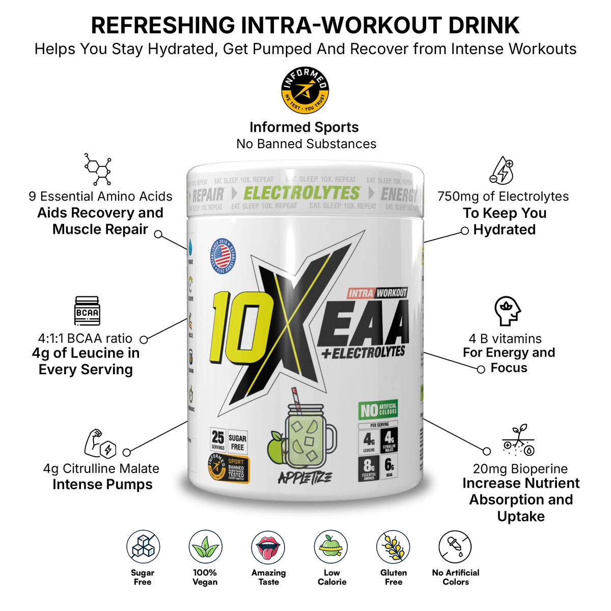 10X Athletic EAA x 450g