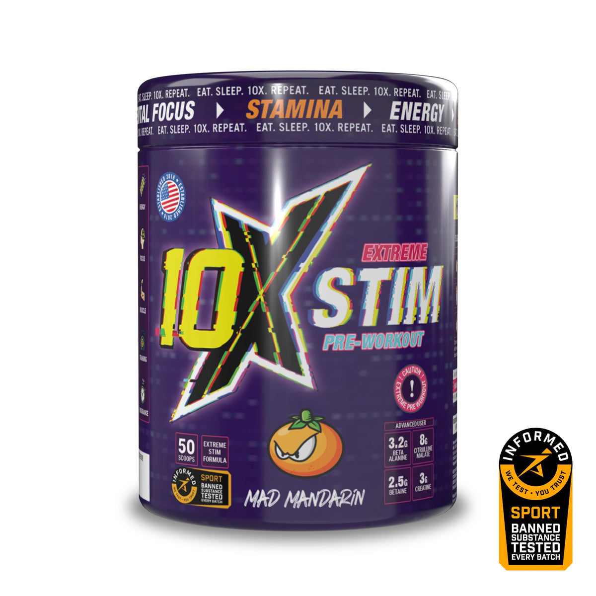 10x Athletic Extreme Stim Pre Workout FREE SHAKER !!