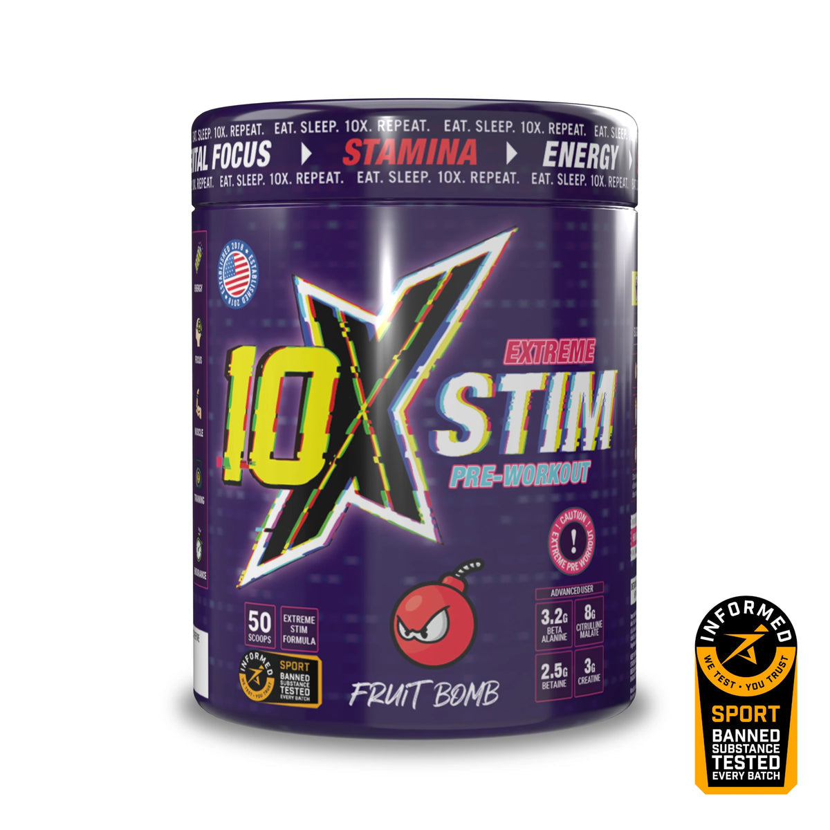 10x Athletic Extreme Stim Pre Workout FREE SHAKER !!