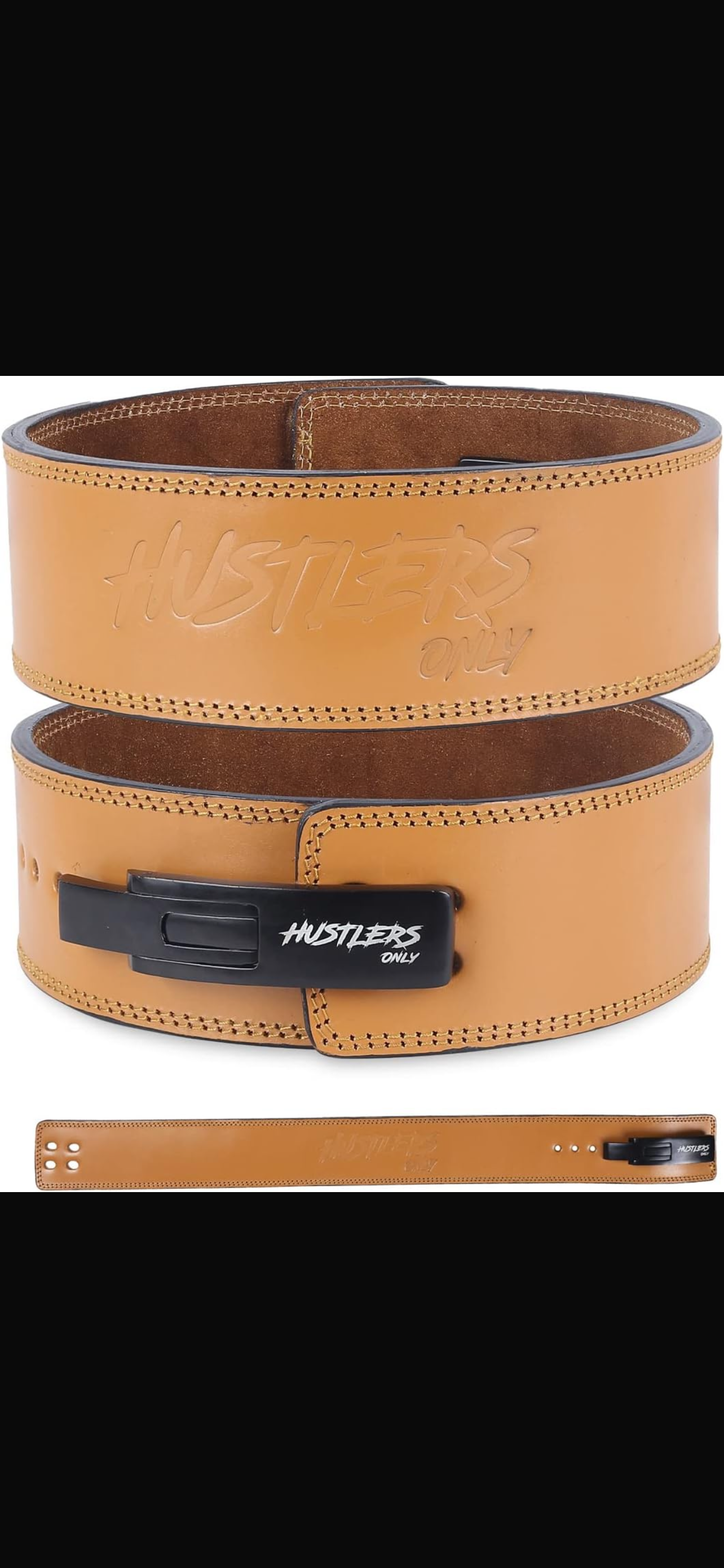 Hustlers 10mm Premium Weightlifting Lever Belt - Brown size XL