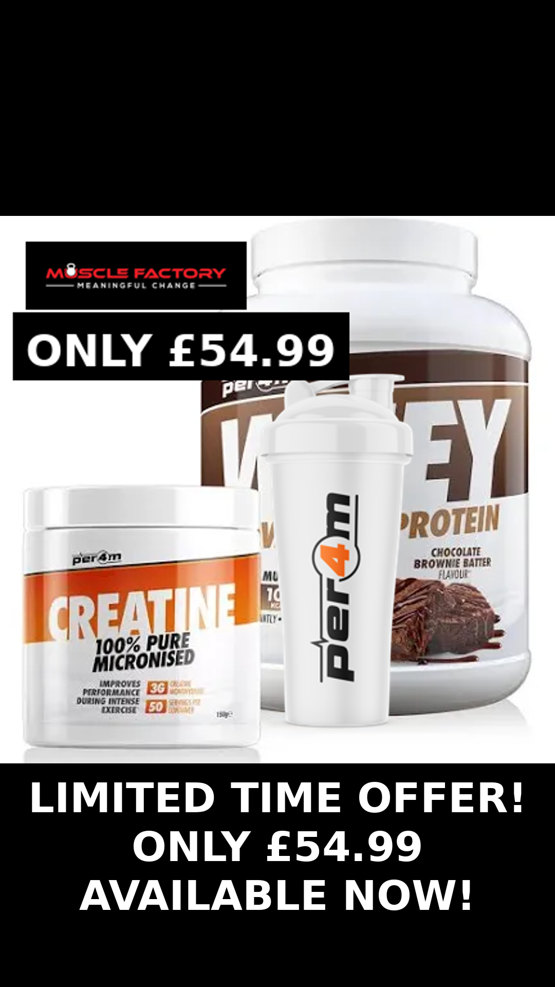 PER4M Whey Protein FREE Creatine & Shaker!!