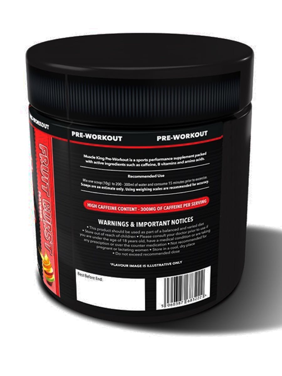 Muscle King Nutrition PRE Workout 30 Servings FREE SHAKER