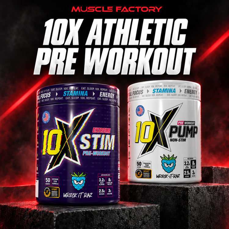 Muscle Factory collection poster: 10X ATHLETIC PRE WORKOUT