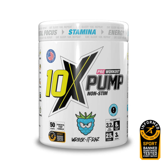 10x Athletic Pump Non-Stim Pre Workout FREE SHAKER.