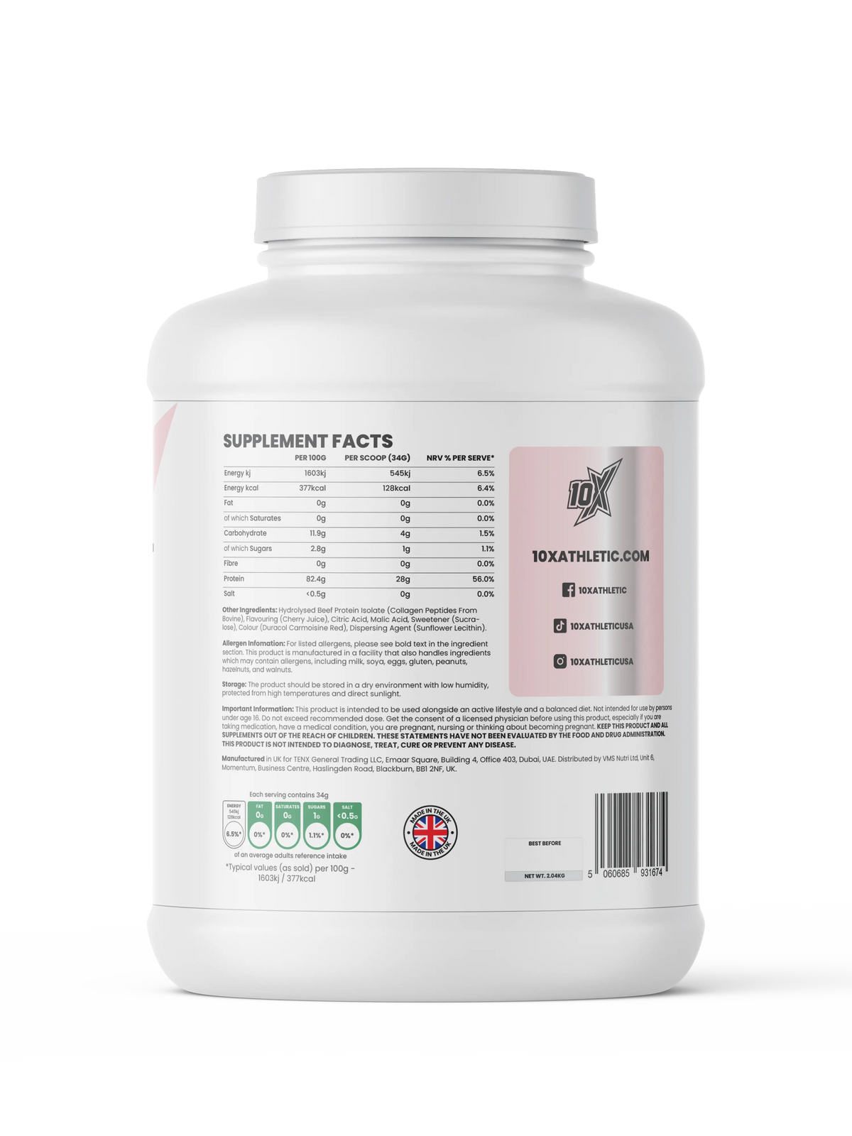 10X Athletic Clear Beef Isolate-2Kg