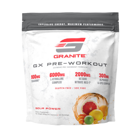 GRANITE SUPPLEMENTS GX Pre-Workout BBE July 2025