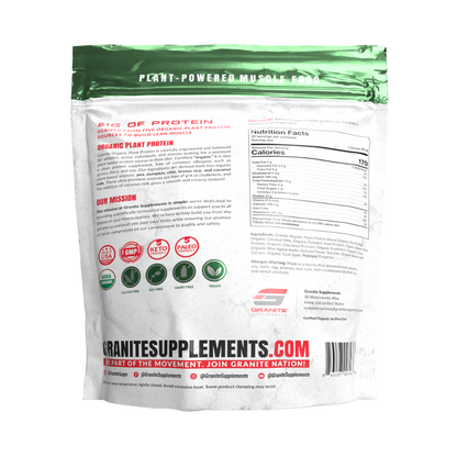 Granite Supplements Organic Plant Protein 20 servings Exp Nov 2025