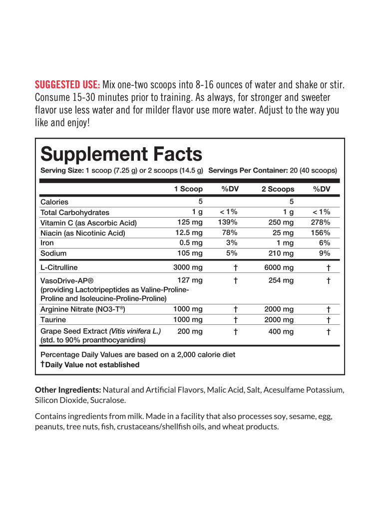 GRANITE SUPPLEMENTS Vaso Blast Pre-workout