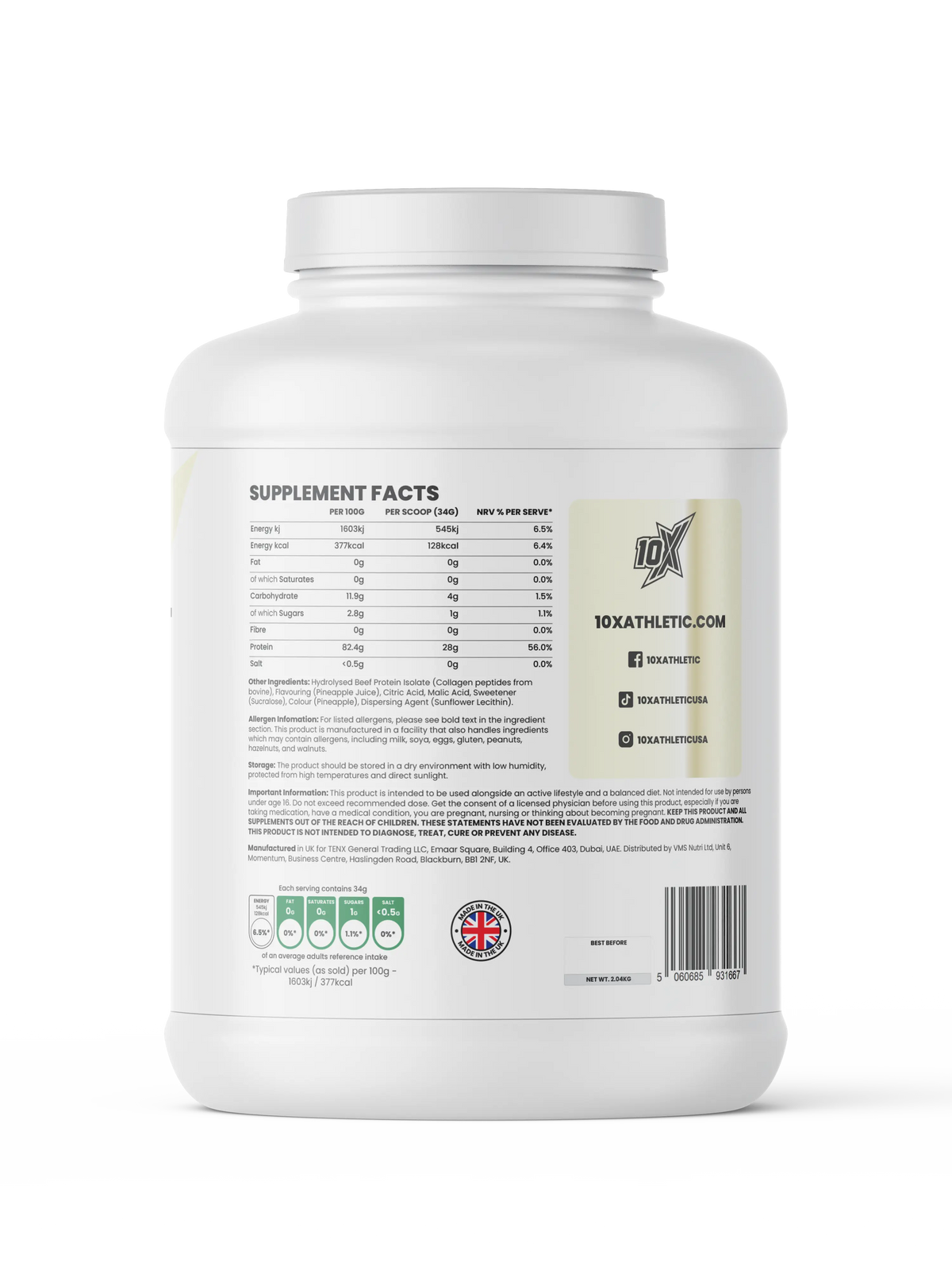 10X Athletic Clear Beef Isolate-2Kg