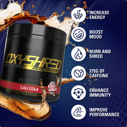 EHP Labs OxyShred Hardcore Fat Burner Pre Workout FREE SHAKER !!
