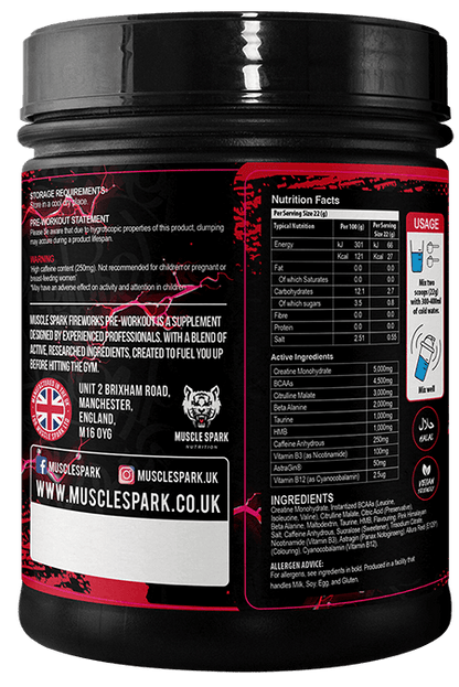 Muscle Spark Fireworks Pre Workout BBE 06/2024