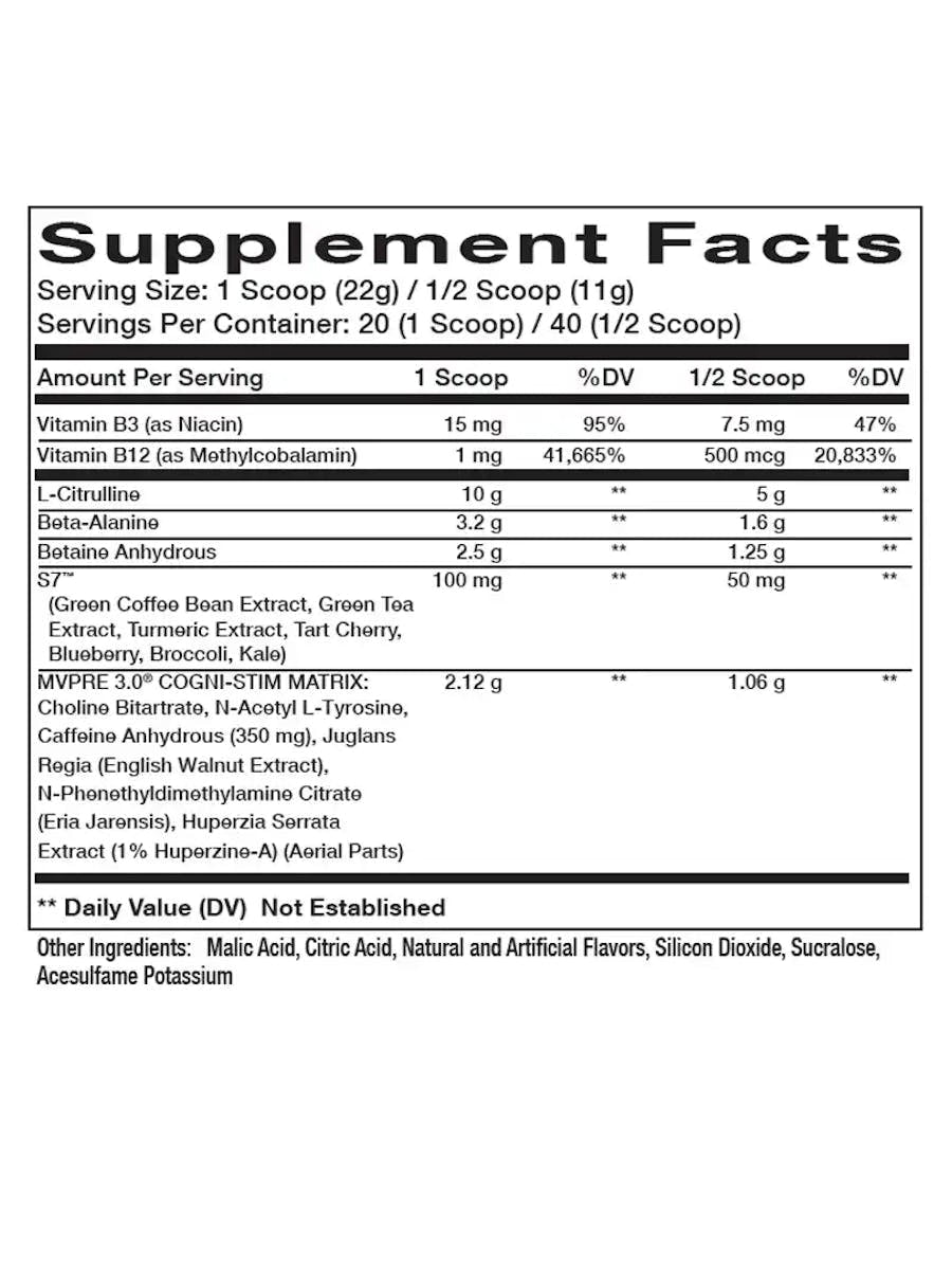 InnovaPharm MVPRE 3.0 Pre-Workout 40/20 Servings