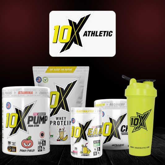 10x Athletic Bundle (Pre-Workout, Whey Protein, Creatine, Shaker)