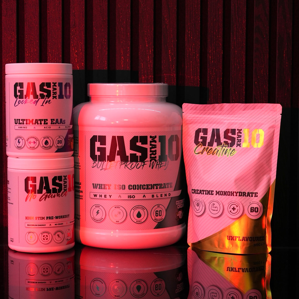 Gas Mark10 Bulletproof Whey & No Games Training Bundle — all included products