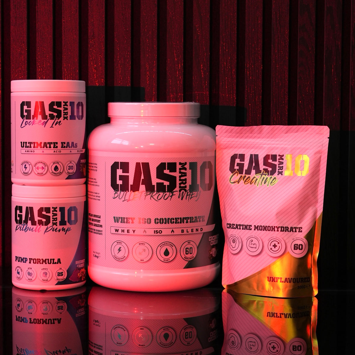 Gas Mark10 Bulletproof Whey & Pitbull Pump Bundle — all included products