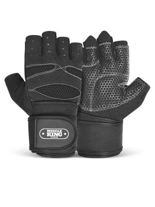 Fitness Gloves with Wrist Support - Black