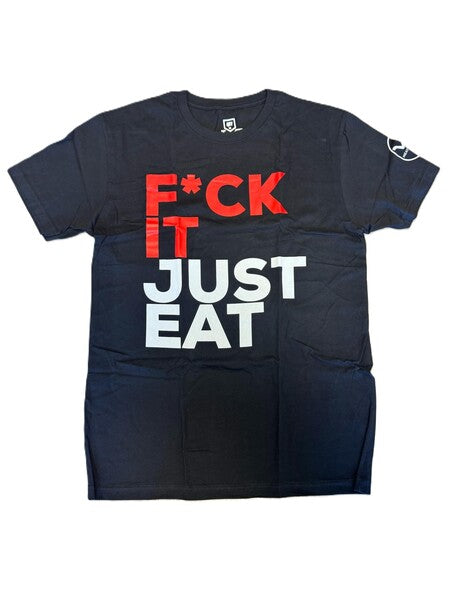 Redcon1 black Just Eat T-shirt with red and white print